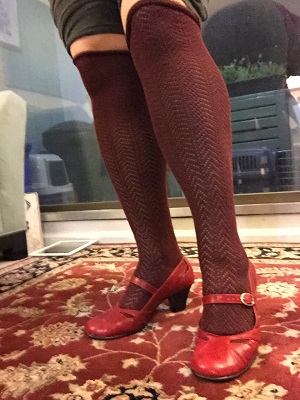Aerosoles Marimba Mary Janes with knitted above the knee socks