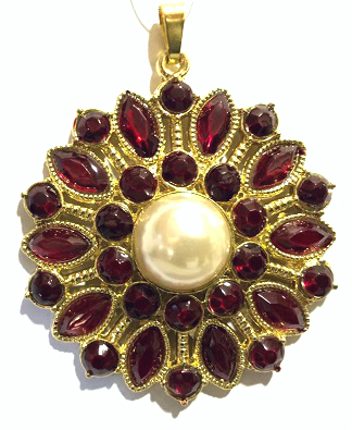 Pendant with burgundy nail polish coating